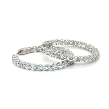 SHINY CLASP SILVER HOOP