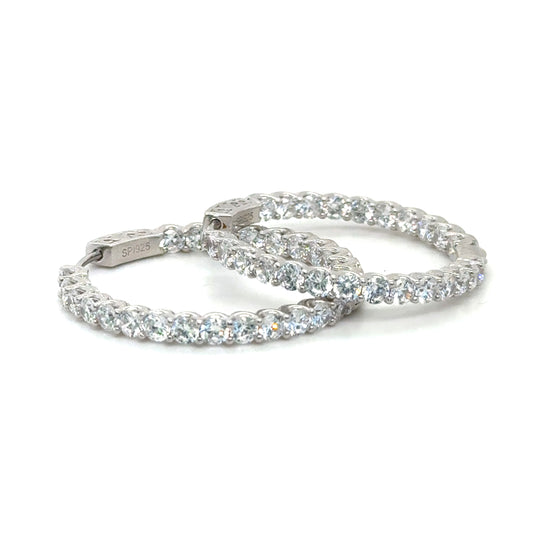 SHINY CLASP SILVER HOOP