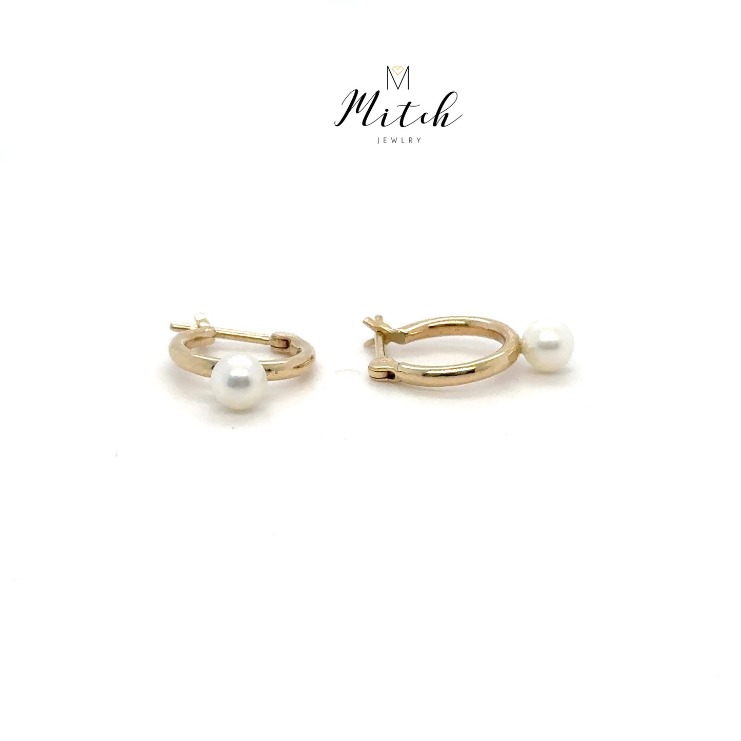 Pearl Hoop 14k Gold