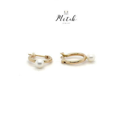 Pearl Hoop 14k Gold