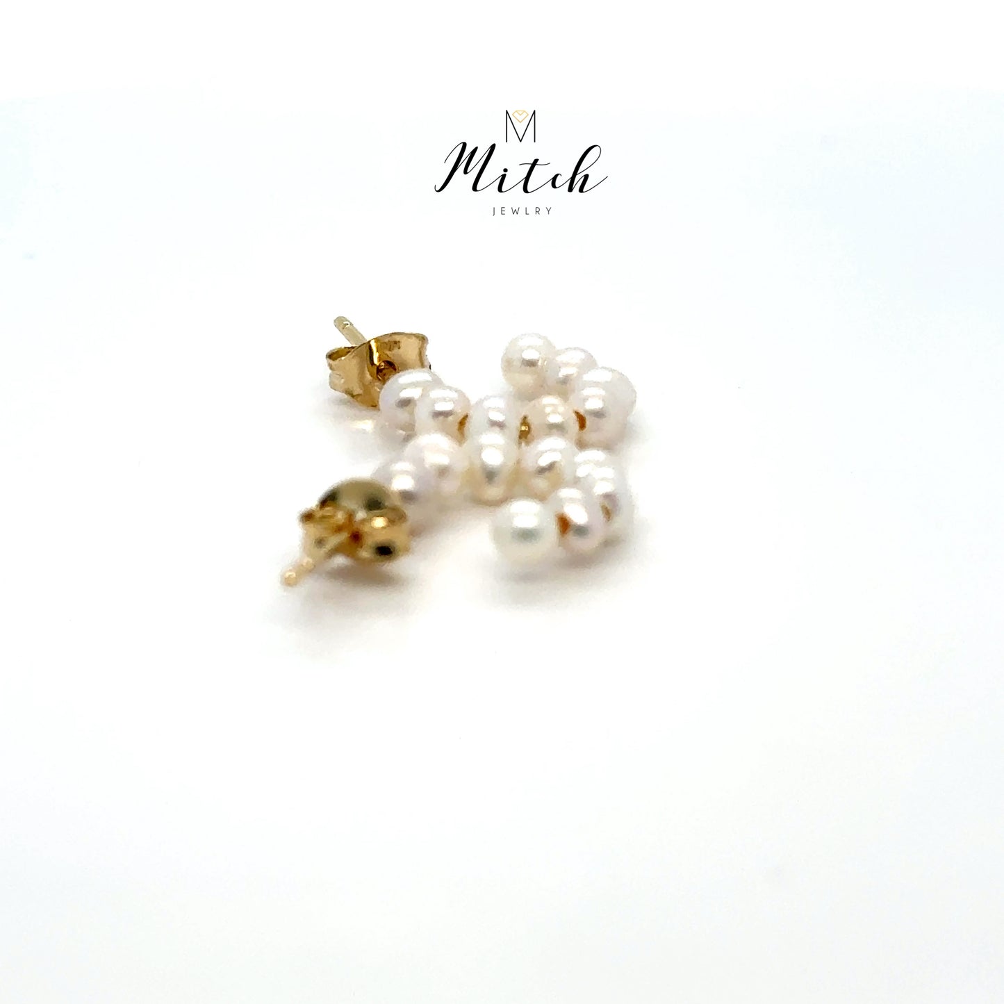 Pearl Half Hoop 14k Gold