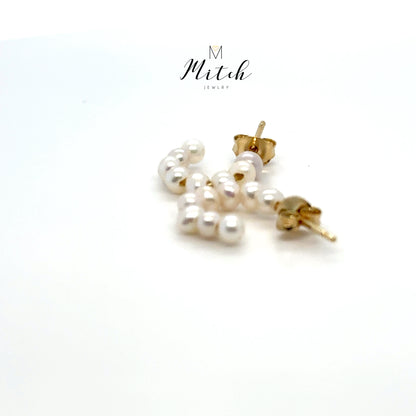 Pearl Half Hoop 14k Gold