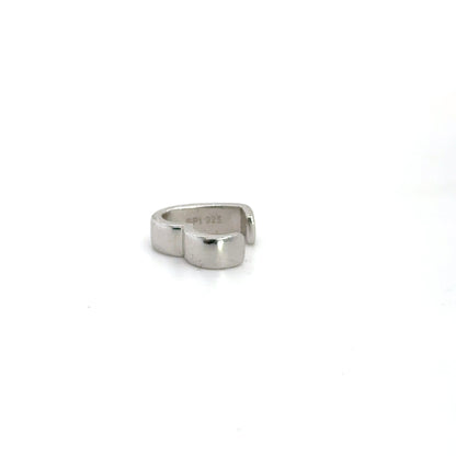 CHUNKY HEART SILVER CUFF