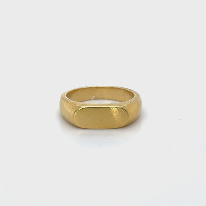 Flat Rectangle Gold Ring