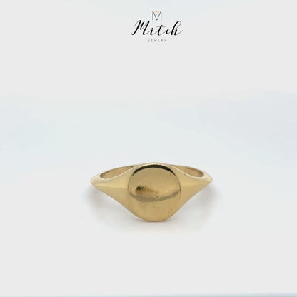 ROUND H GOLD RING